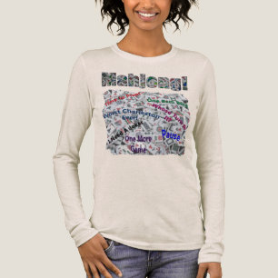Mahjong-ord kvinnors långärmad t-shirt