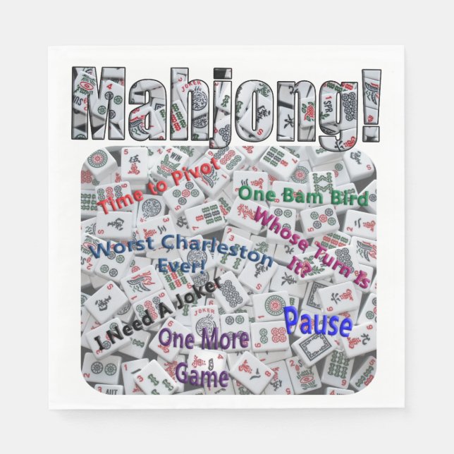 Mahjong-ord Lunchnapkin Pappersservett (Framsidan)