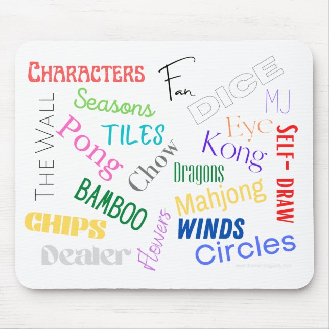 Mahjong Ord Mouse Pad Musmatta (Framsidan)