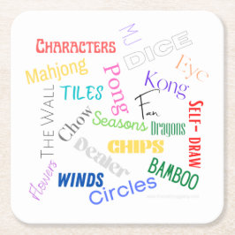 Mahjong Ord Papper Underlägg Kvadrat