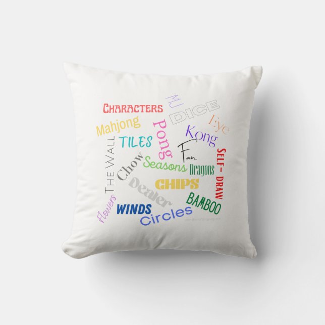 Mahjong Ord Pillow Kudde (Framsida)