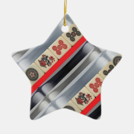 Mahjong österlänning julgransprydnad keramik