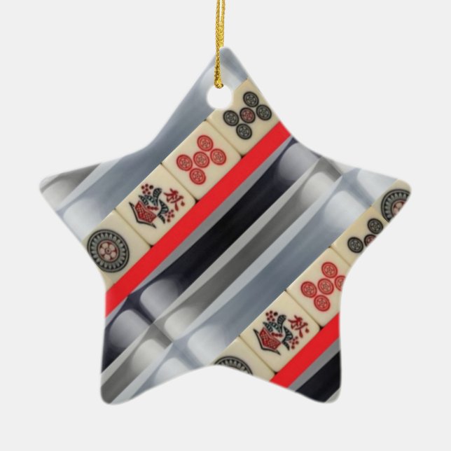 Mahjong österlänning julgransprydnad keramik (Framsidan)