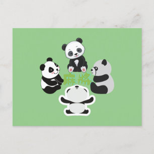 Mahjong Panda Cute Funny Helg Vykort