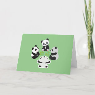 Mahjong Panda Cute Funny Helgkort