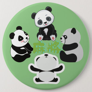 Mahjong Panda Cute Funny Knapp