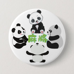 Mahjong Panda Cute Funny Knapp