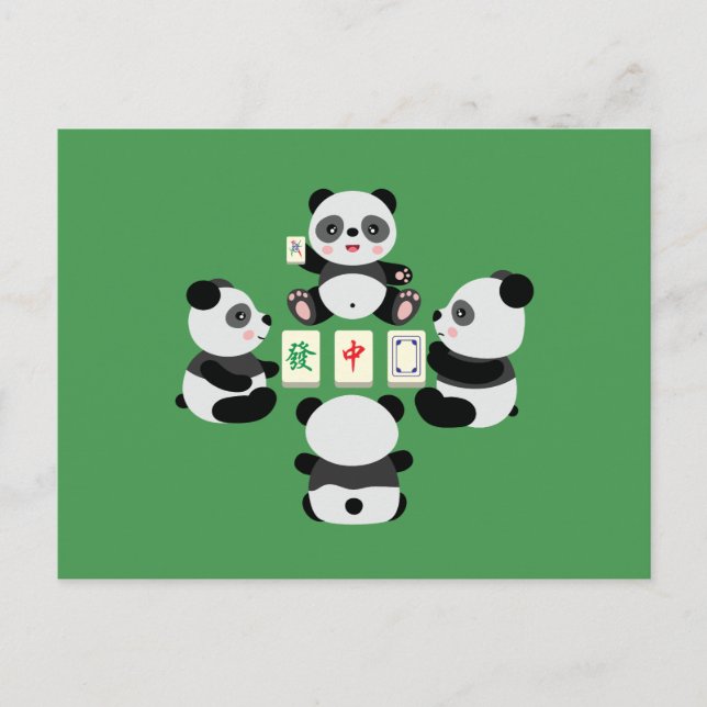 Mahjong Panda  Vykort (Framsida)