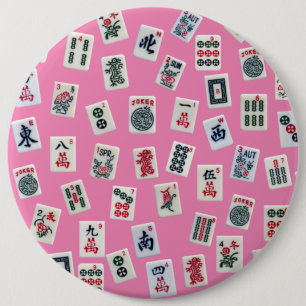 MahJong-panelsymboler på rosa Knapp
