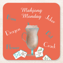 Mahjong Party Coasters Underlägg Papper Kvadrat
