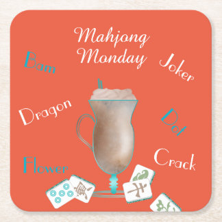 Mahjong Party Coasters Underlägg Papper Kvadrat