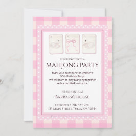 Mahjong Party Invitation, grandmillennial swans Inbjudningar