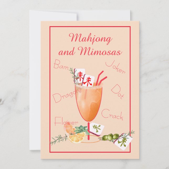 Mahjong Party Invitation Inbjudningar (Framsida)