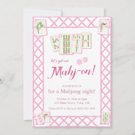 Mahjong Party Invitation, mahjong instant invite Inbjudningar