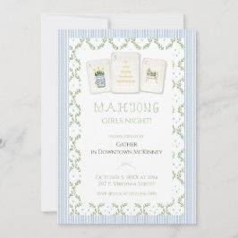 Mahjong Party Invitation, Preppy Champagne Inbjudningar