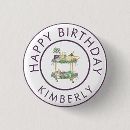 Mahjong Party Lila Pub Cart Anpassningsbar Knapp