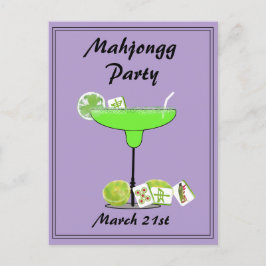 Mahjong Party Postcard-inbjudan Inbjudan Vykort