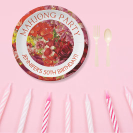 Mahjong Party Rik Bold Blommigt Anpassningsbar