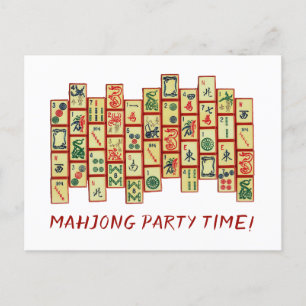 Mahjong Party-vykort för inbjudan