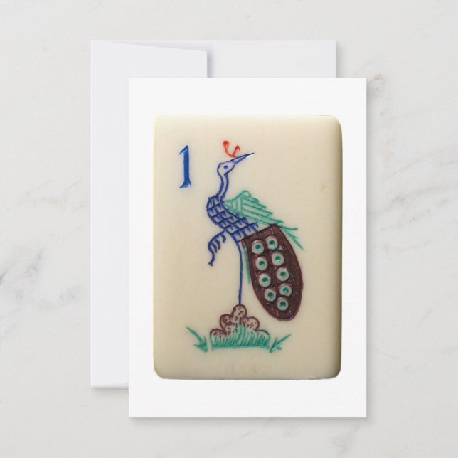 Mahjong Peacock tile-inbjudan Inbjudningar (Framsida)