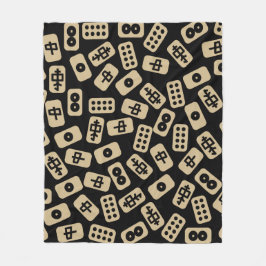 Mahjong-plattor bruna på svart fleecefilt