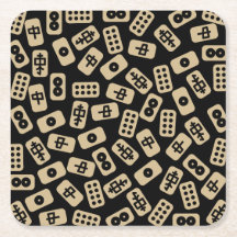 Mahjong-plattor bruna på svart