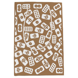 Mahjong-plattor mönster vit på brunt gift-block