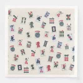 MahJong-plattor på baksidan av pastellemballage Pappersservett