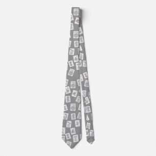 Mahjong-plattor-symboler på grått färglös slips