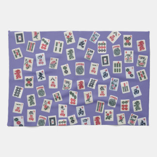 MahJong-plattor (symboler) på lila Kökshandduk