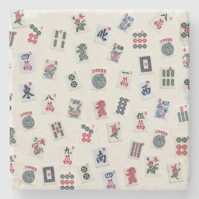 Mahjong-plattsymboler mönster stenunderlägg (Framsidan)