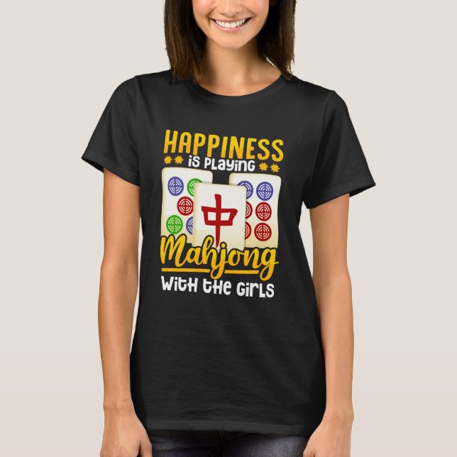 Mahjong Player Women Girls Funny Gift T Shirt (Framsida)