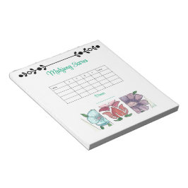 mahjong-poängspad blommor brickor anteckningsblock