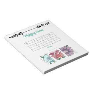 mahjong-poängspad blommor brickor anteckningsblock