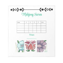 mahjong-poängspad blommor brickor