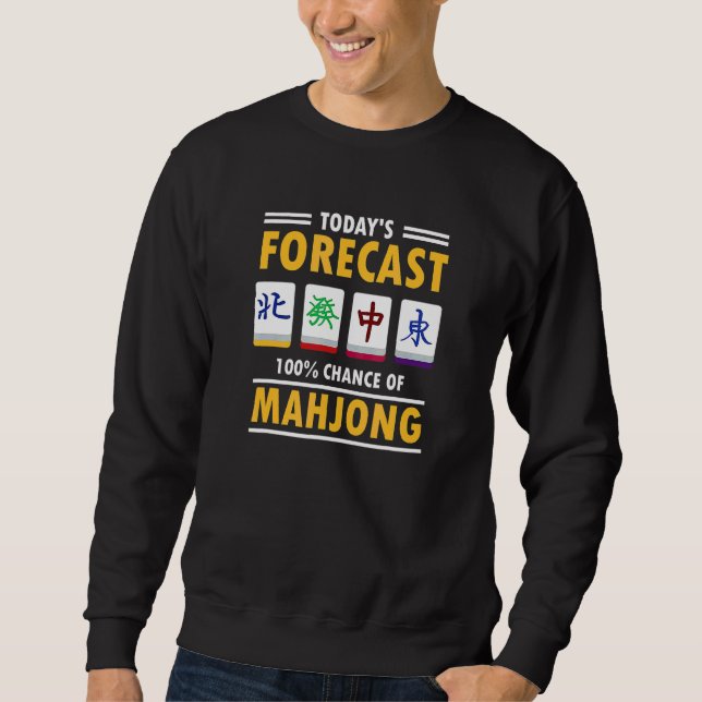 Mahjong Prognos 100 Chans För Mahjong Lång Ärmad Tröja (Framsida)