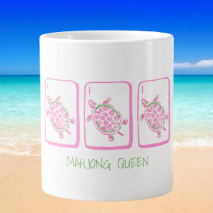 Mahjong Queen Beach Sea Turtles / Rosa Sköldpaddor Jumbo Mugg