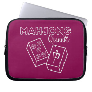Mahjong Queen Funny Mahjong Laptop Fodral