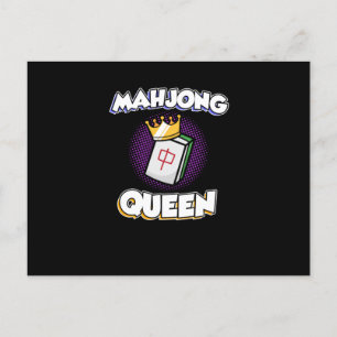 Mahjong Queen Game Mahjong Player Games Graphic Meddelande Vykort