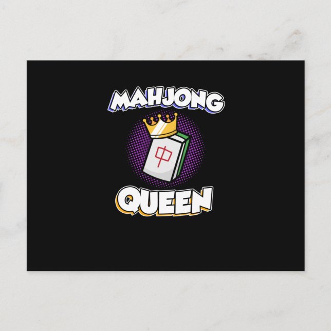 Mahjong Queen Game Mahjong Player Games Graphic Meddelande Vykort (Framsida)