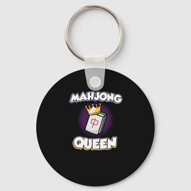 Mahjong Queen Game Mahjong Player Games Graphic Nyckelring (Framsida)