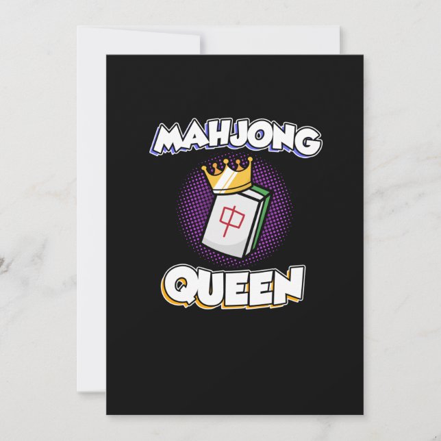 Mahjong Queen Game Mahjong Player Games Graphic Tack Kort (Framsida)