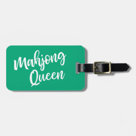 Mahjong Queen Personalized Name in Green Bagagebricka