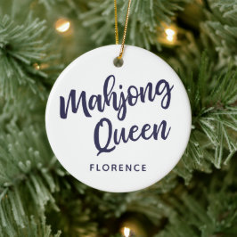 Mahjong Queen Personlig Julgransprydnad Keramik