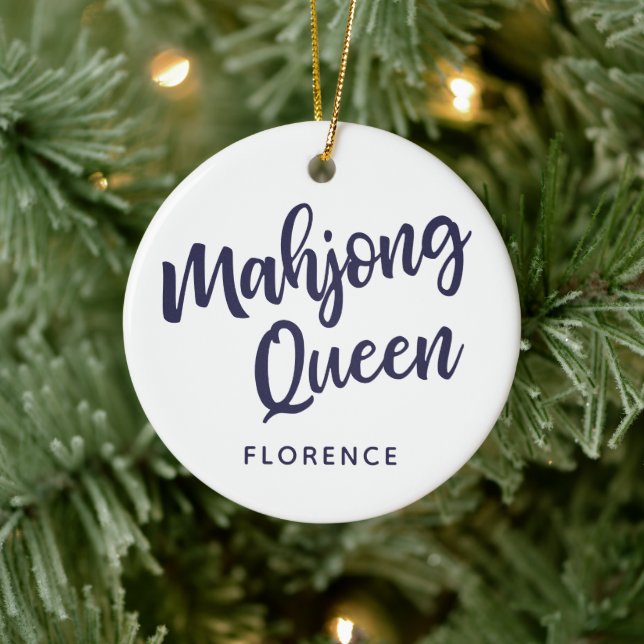 Mahjong Queen Personlig Julgransprydnad Keramik (Träd)