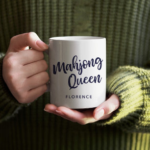 Mahjong Queen Personlig Namn Funny Humor Kaffemugg