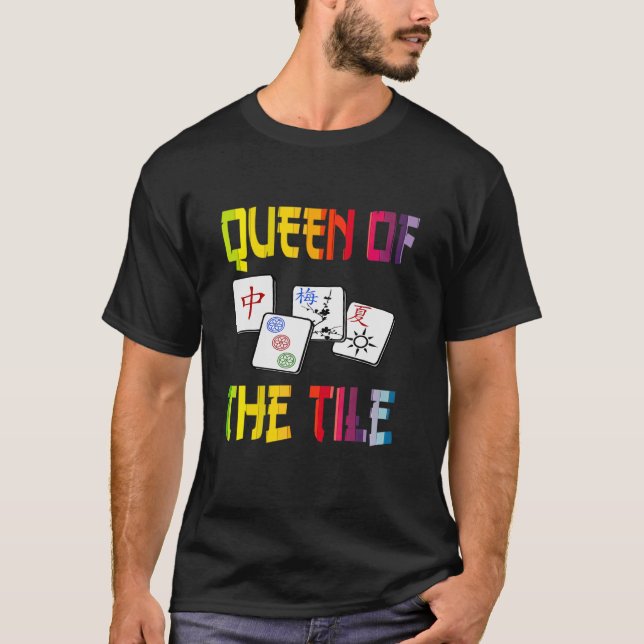 Mahjong Queen Roligt Chinese Jewish Game Dot Ban C T Shirt (Framsida)