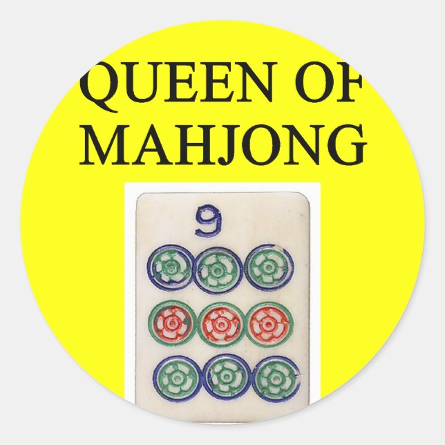 MAHJONG Queen Runt Klistermärke (Framsida)