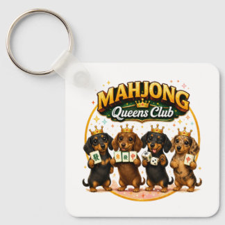 Mahjong Queens Club Söta Dachshundar Nyckelring