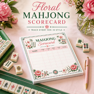 Mahjong Resultatlista Blommig Anteckningsblock